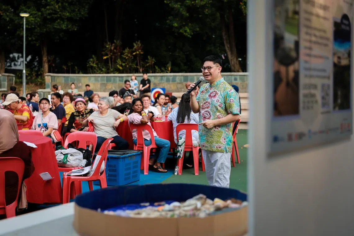 Tanjong Pagar GRC MP Foo Cexiang at the Spottiswoode Park at the amphitheatre on July 11.