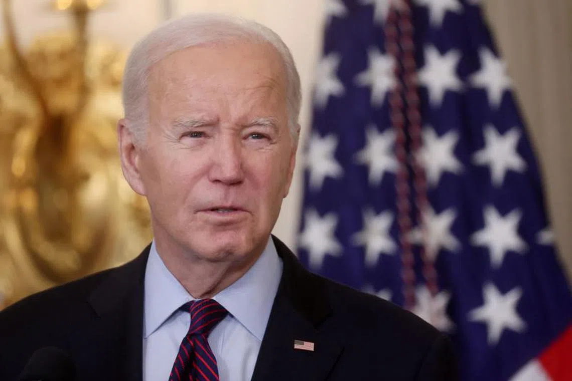 U.S. President Joe Biden holds an event about American retirement economics in the State Dining Room at the White House in Washington, U.S., October 31, 2023. REUTERS/Leah Millis/ File Photo