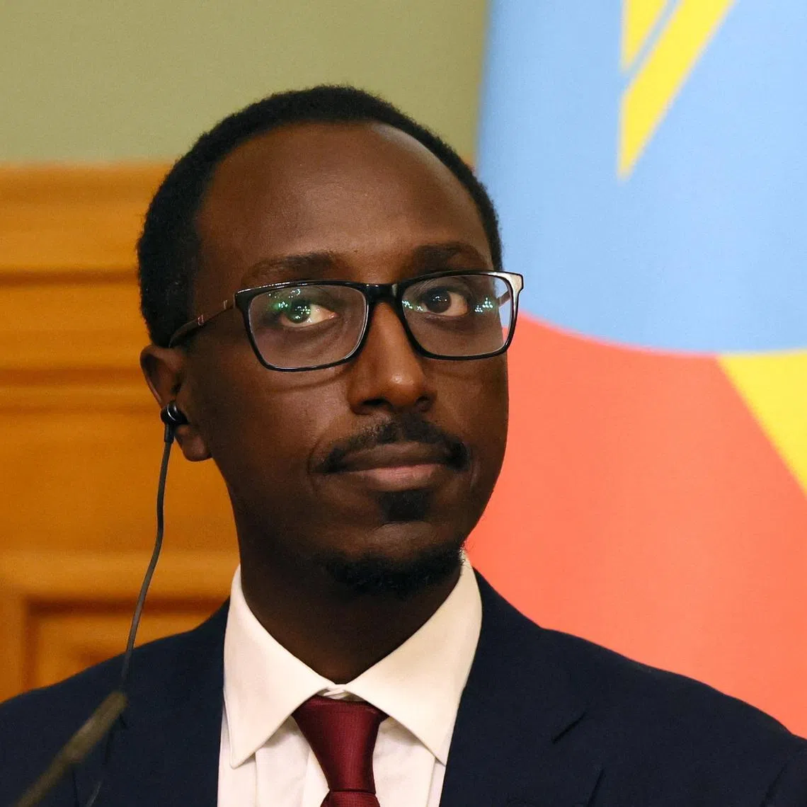 FILE PHOTO: Ethiopian Foreign Minister Gedion Timothewos attends a joint press conference with Russian Foreign Minister Sergei Lavrov following their meeting in Moscow, Russia October 21, 2025. REUTERS/Shamil Zhumatov/Pool/File Photo