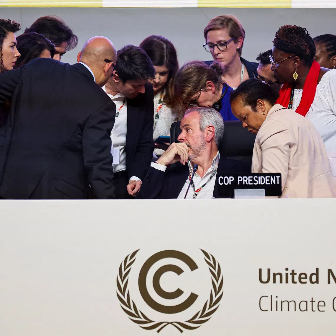 COP30 President Andre Correa do Lago attends the plenary session at the UN Climate Change Conference (COP30), in Belem, Brazil, November 22, 2025. REUTERS/Adriano Machado