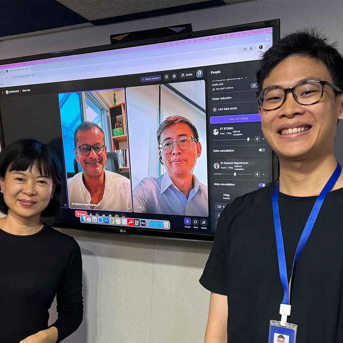 (From left) Work Talk Podcast host Krist Boo, Mr Ang Yuit, president of the Association of small and medium enterprises, Dr Ramesh Rajentheran, co-founder of AI healthcare start-up MiyaHealth and ST business reporter Timothy Goh.