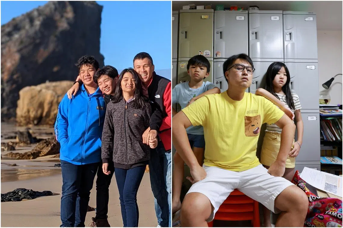 Dads Kelvin Ang (left) and Steven Teo have a buzzing online presence with their kids.