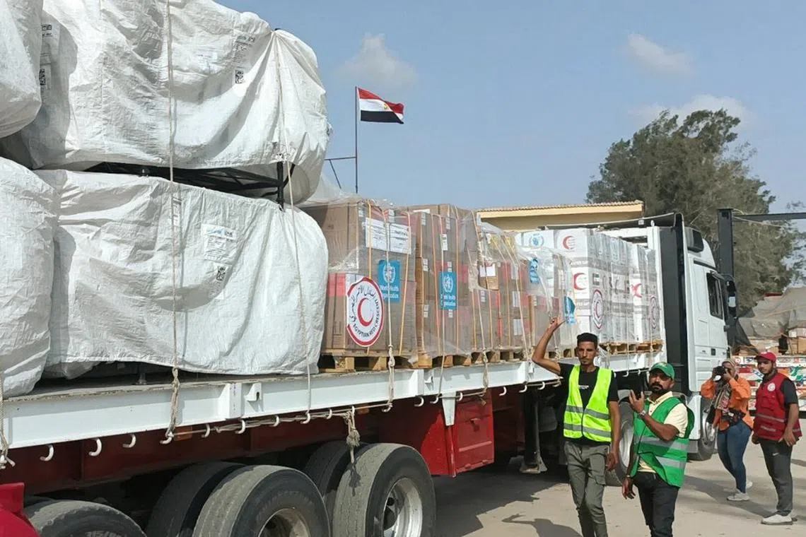 Aid supplies to Gaza have been minimal since Israel began bombarding the densely populated Palestinian enclave.