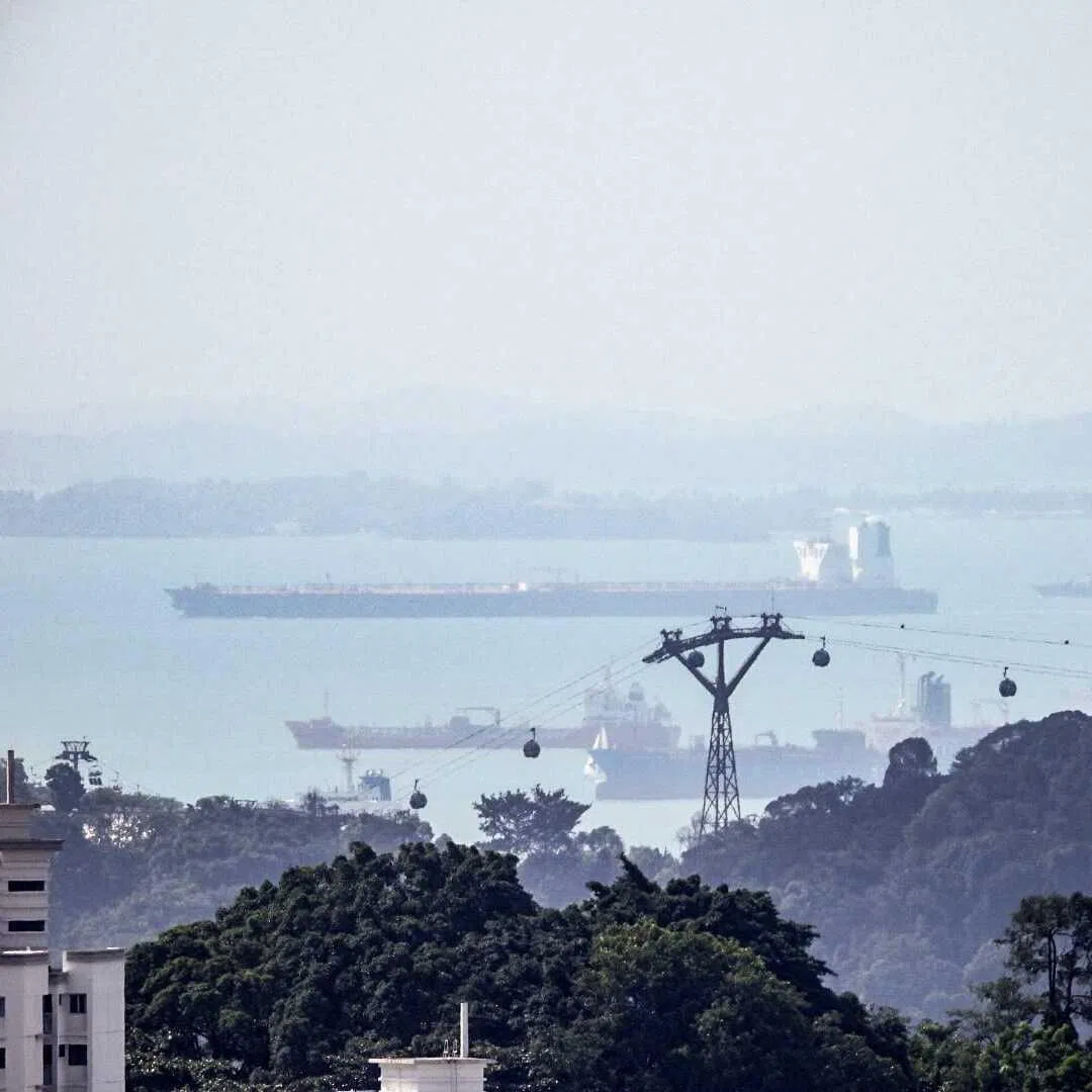 EU sanctioned oil tanker Rcelebra sailing along Sentosa on Feb 3.