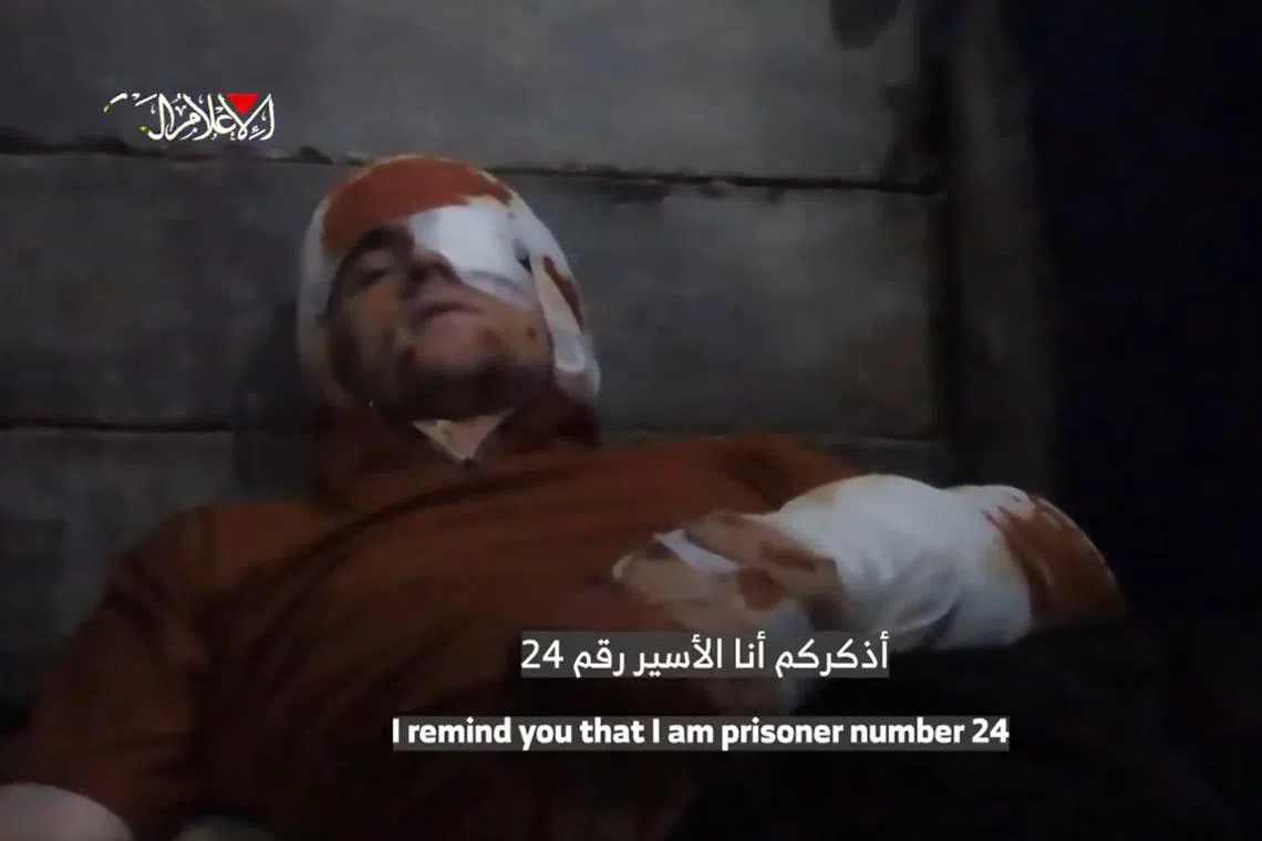 In the undated four-minute video, “Prisoner 24“ implied he had been wounded in a recent Israeli bombardment. 
