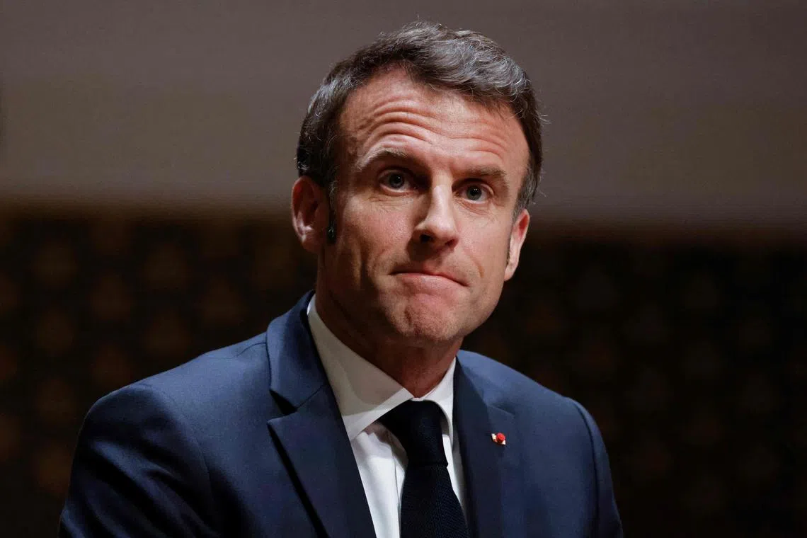 French President Emmanuel Macron's comments was meant to showcase European unity on China policy. 