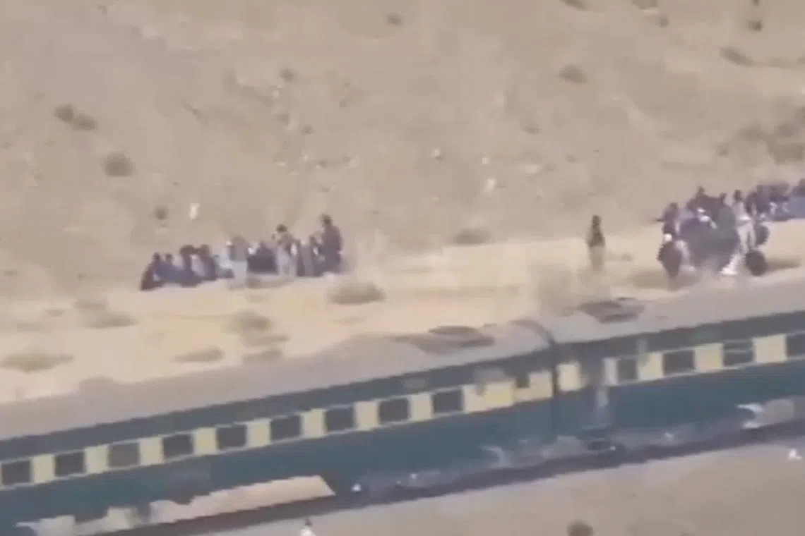 A separatist group bombed a remote railway track in Pakistan's Balochistan province on March 11, and stormed a train with around 450 passengers on board.