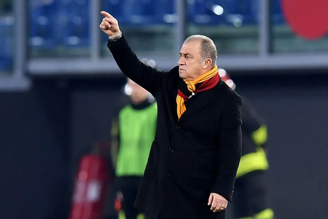 FILE PHOTO: Soccer Football - Europa League - Group E - Lazio v Galatasaray - Stadio Olimpico, Rome, Italy - December 9, 2021 Galatasaray coach Fatih Terim REUTERS/Jennifer Lorenzini/File Photo