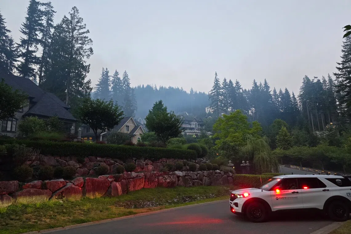 About 35 properties in the village of Anmore were told to be ready to evacuate on Aug 5 due to a wildfire. Anmore lies about 30km from Vancouver, one of Canada’s largest metropolitan areas.