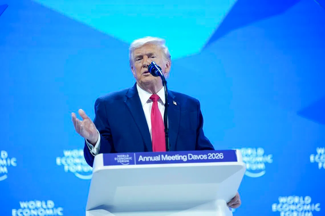 US President Donald Trump took aim at many familiar targets, and some new ones, in a lengthy speech at the World Economic Forum in Davos on Jan 21. 