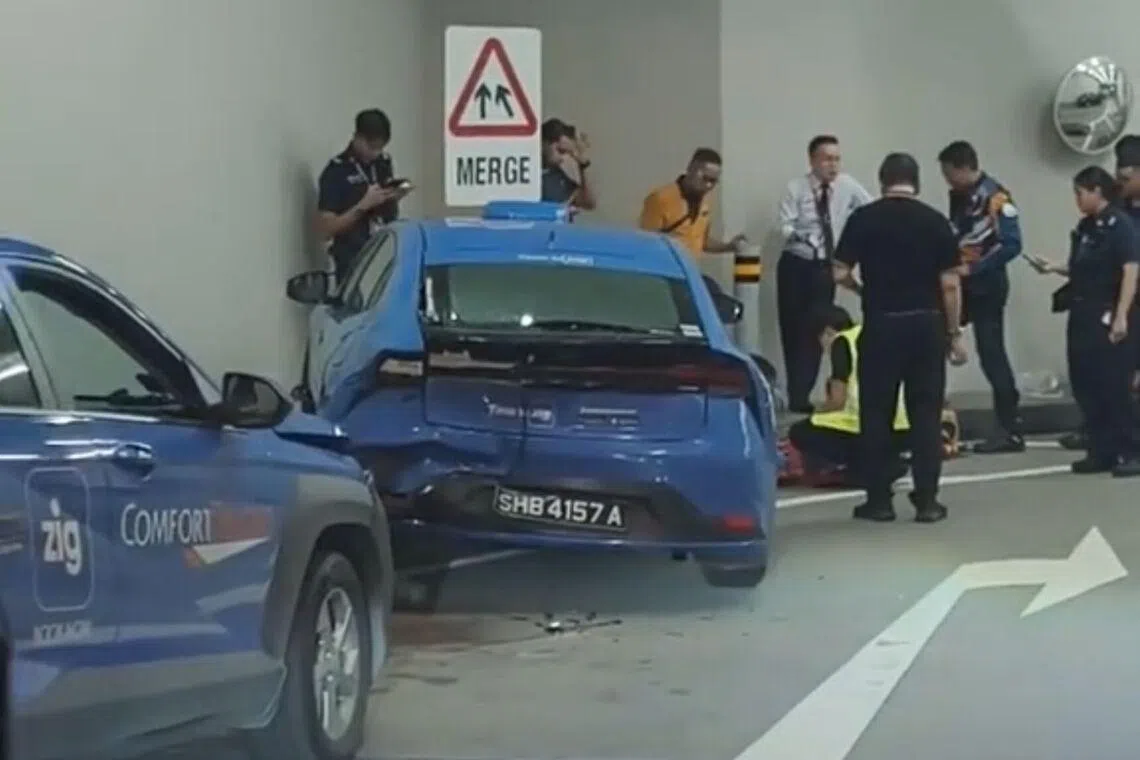 The crash between two ComfortDelGro taxis happened at midnight on June 12.