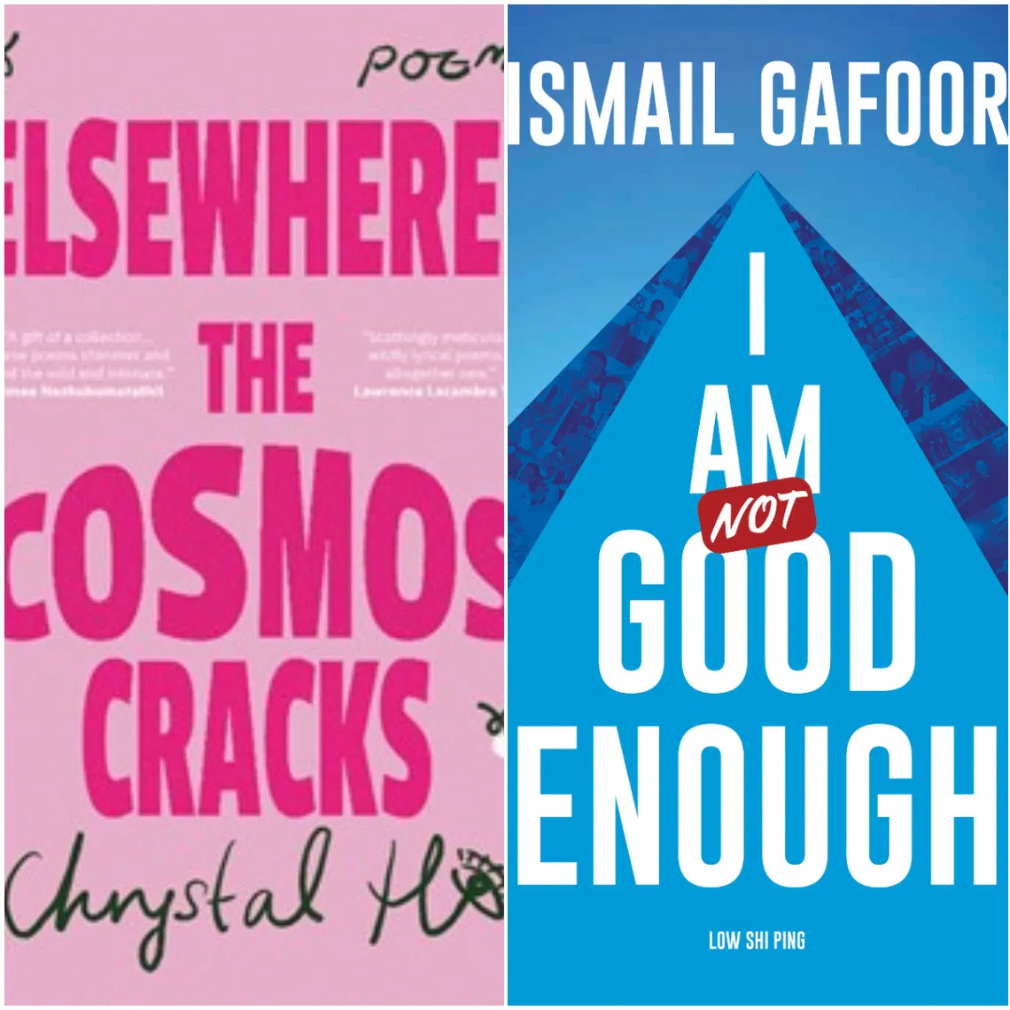 (From left) Elsewhere, The Cosmos Cracks by Chrystal Ho, I Am Not Good Enough by Ismail Gafoor and Low Shi Ping and Little Hero’s Wish by Emily Lim-Leh.  