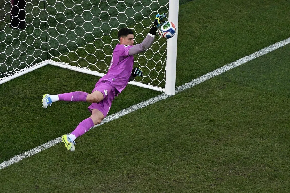 Paraguay goalkeeper Orlando Gill saving German Kai Havertz’s penalty during the shoot-out in their 2026 World Cup round of 32 match.