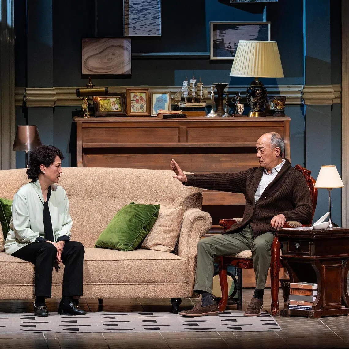 Tian Shui (left) as Anna and King Shih-chieh as the father in Le Pere. 