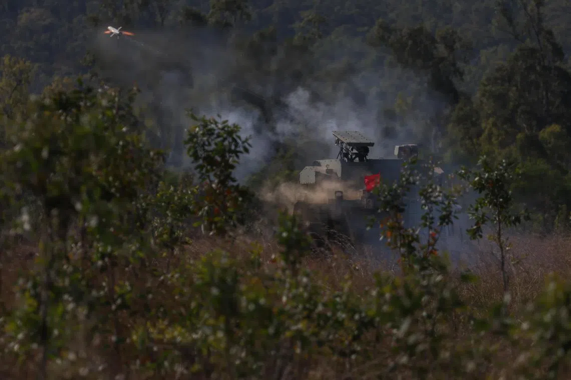 **Tranche 2: EMBARGOED TILL 24 SEP 2024, 1800HRS**

The Singapore Armed Forces (SAF) is conducting Exercise Wallaby (XWB) from 8 September to 3 November 2024. With an increase in the SAF’s unilateral training at XWB from 6 weeks to 9 weeks. This year’s exercise features the participation of the Digital and Intelligence Service (DIS) following its inauguration in 2022 and marks the 34th anniversary of Exercise Wallaby which started in 1990.

The Singapore Army’s Hunter Armoured Fighting Vehicle firing the Anti-Tank Guided Missile (ATGM).