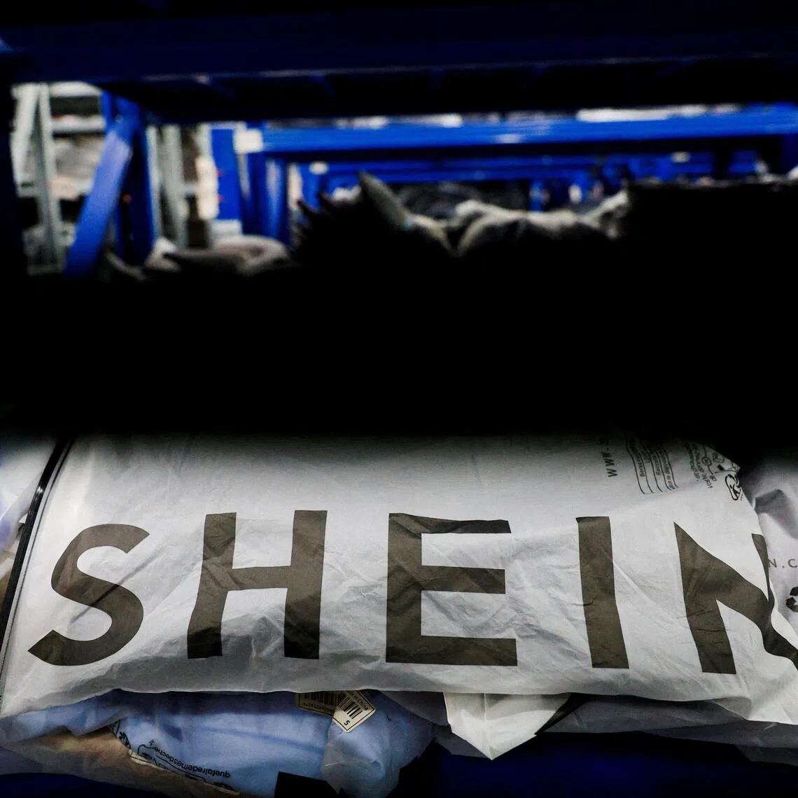 Packs of clothing are displayed at a garment factory for Shein in Panyu District, Guangzhou, Guangdong province, China, on July 27.