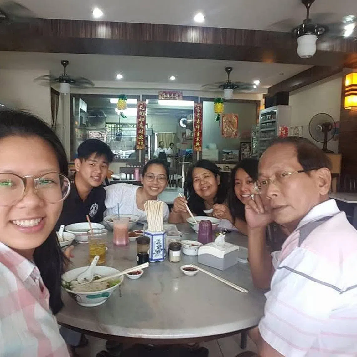 Seow enjoys family time, and their favourite breakfast spot is Ah Hua's Kway Teow Soup in JB. 