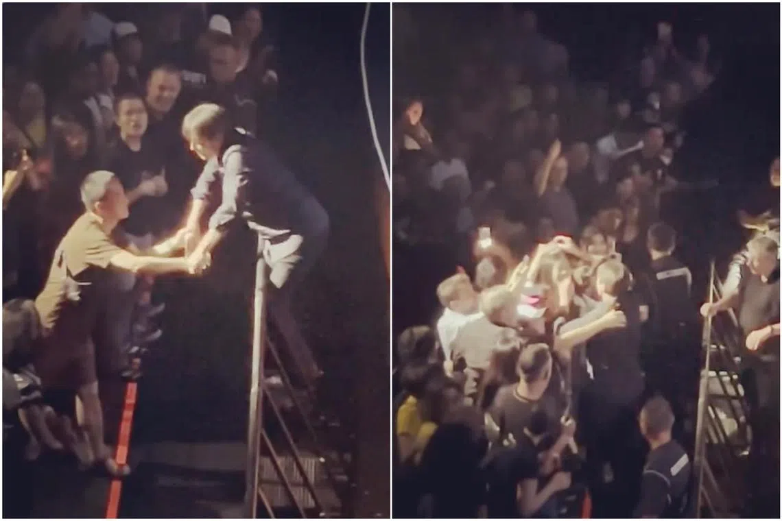 Brett Anderson's rebuke was greeted with cheers and applause, but some did not take heed and continued to film his performance.