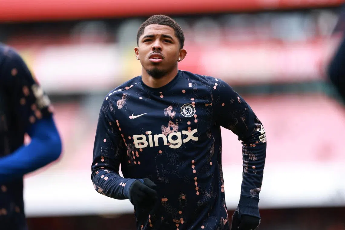 Soccer Football - Premier League - Arsenal v Chelsea - Emirates Stadium, London, Britain - March 16, 2025 Chelsea's Wesley Fofana during the warm up before the match Action Images via Reuters/Andrew Boyers