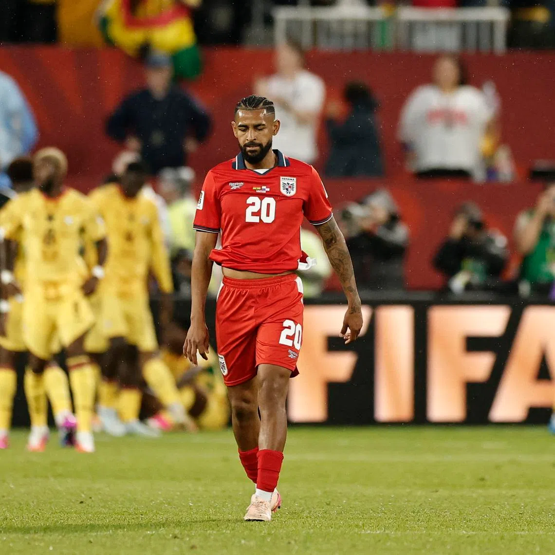 Soccer Football - FIFA World Cup 2026 - Group L - Ghana v Panama - Toronto Stadium, Toronto, Canada - June 17, 2026 Panama's Anibal Godoy looks dejected after Ghana's Caleb Yirenkyi scores their first goal REUTERS/Benoit Tessier