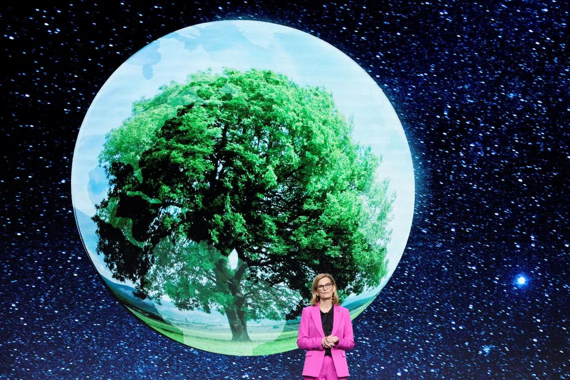 Secretary-General of the International Telecommunication Union Doreen Bogdan-Martin speaks at the 2023 Mobile World Congress (MWC) in Barcelona, Spain February 27, 2023. REUTERS/Nacho Doce/File Photo