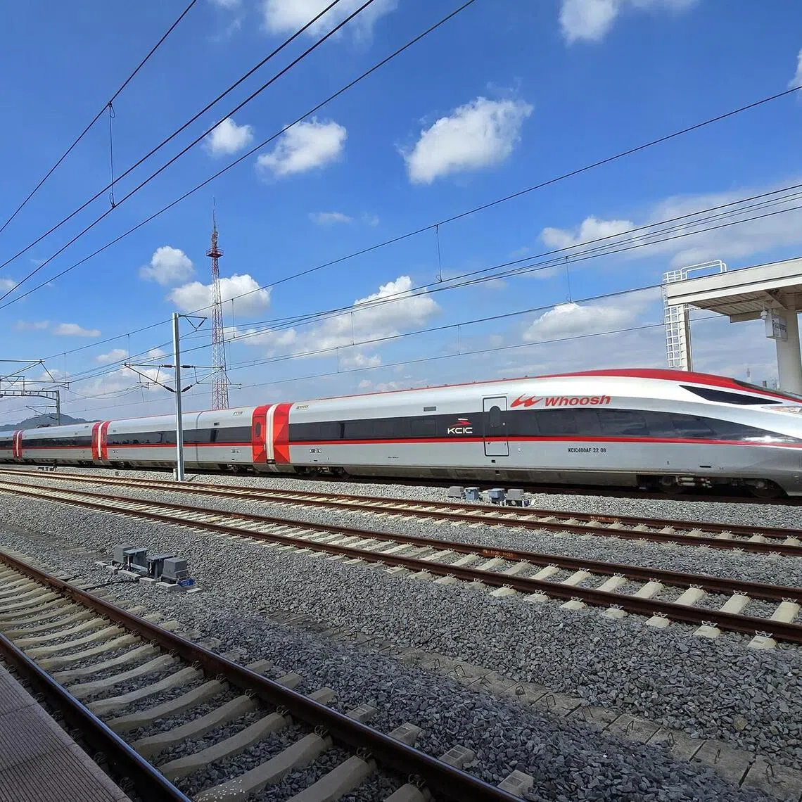 The Whoosh high-speed rail (HSR) service, launched in October 2023, connects Jakarta and Bandung.
