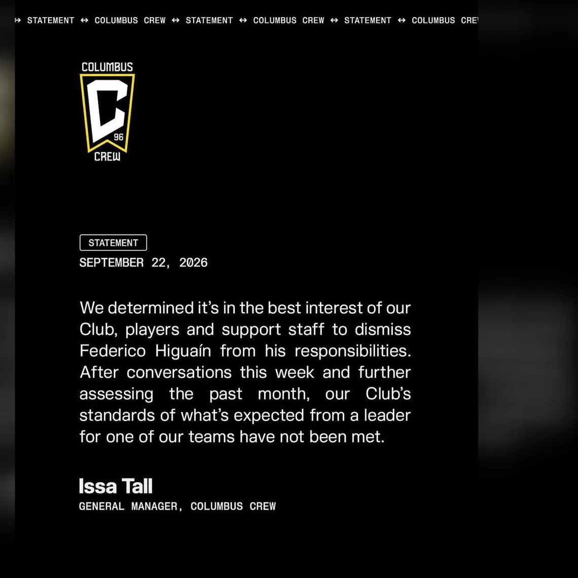 The coach had already received a red card and a two-match suspension for the incident before the team dismissed him.