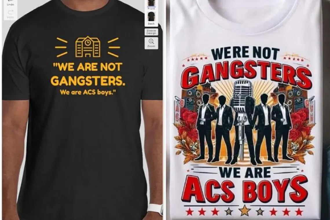 Netizens designed T-shirts emblazoned with the quote "We are not gangsters. We are ACS boys.”
