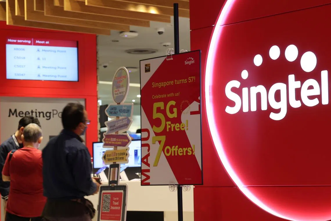 Singtel's core businesses benefited from a recovery in international travel and roaming as well as rising 5G adoption.