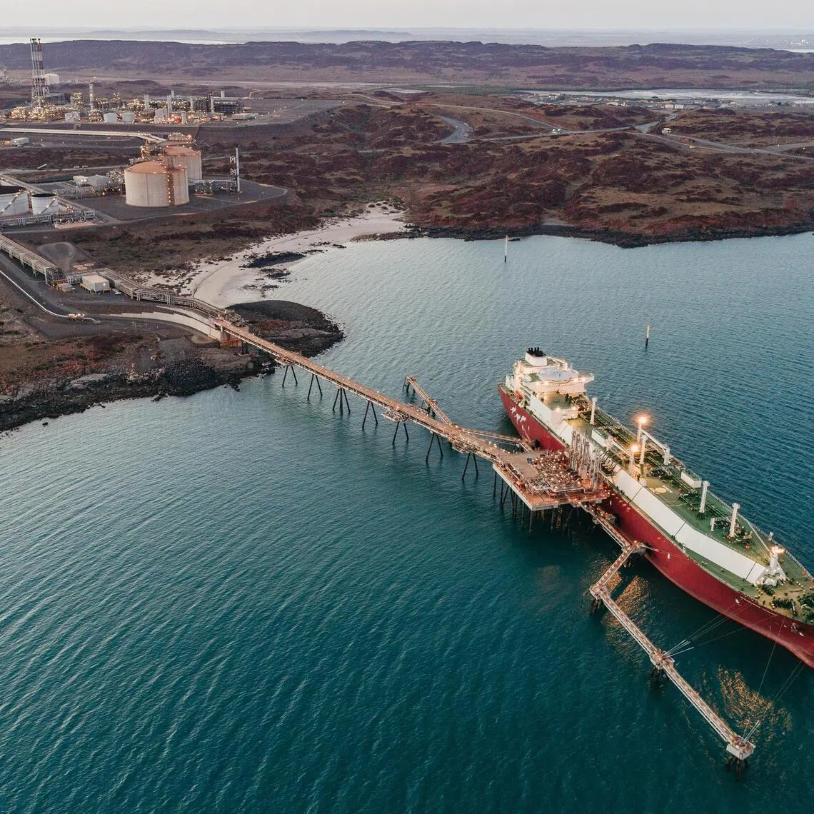 The Pluto liquefied natural gas (LNG) Plant at Karratha in Western Australia operated by Woodside Energy. Australia is one of the world’s top exporters of LNG but domestic supplies for the east coast could face shortages.