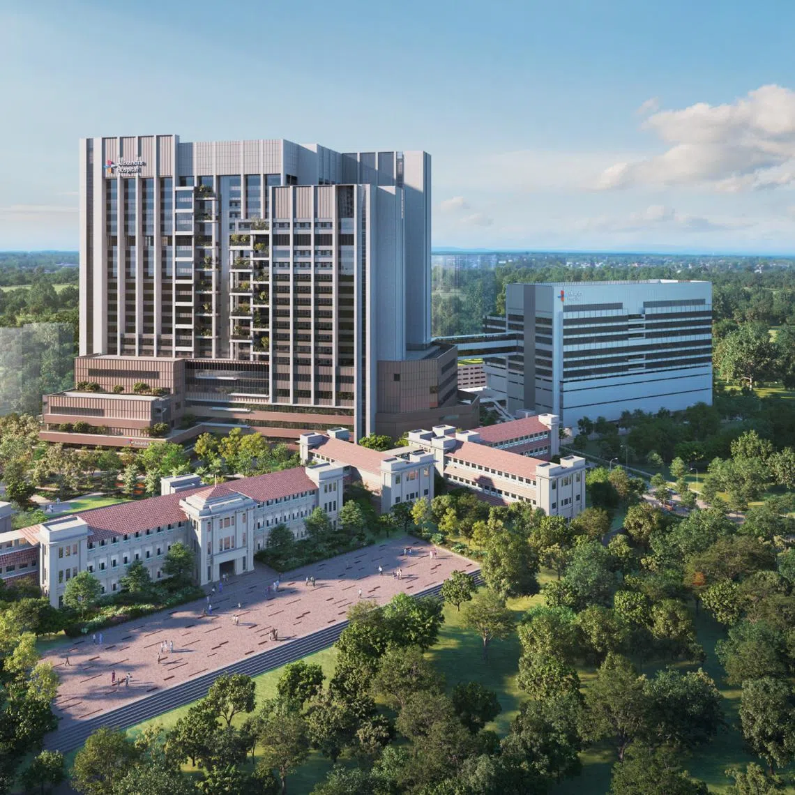 The 1,300 beds at the redeveloped Alexandra Hospital will include beds for patients undergoing hospice care and psychiatric care.