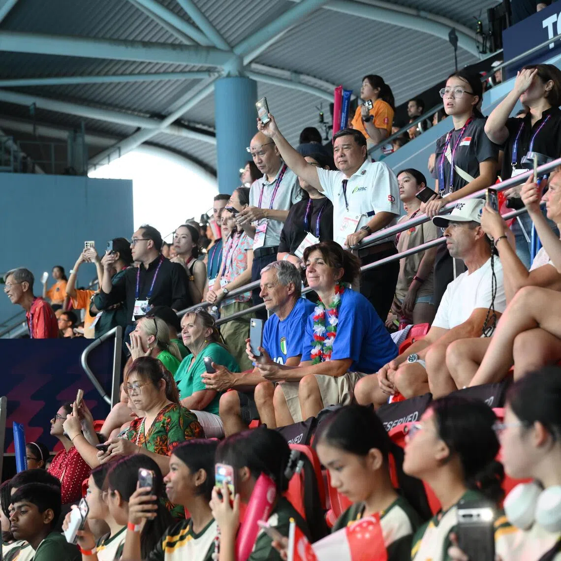 The audience watching the closing ceremony performance at the 2025 World Para Swimming Championships.