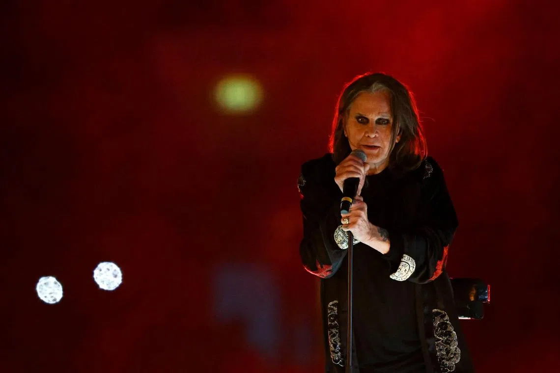 British singer Ozzy Osbourne performs during the closing ceremony for the Commonwealth Games at the Alexander Stadium in Birmingham, central England, on August 8, 2022. 