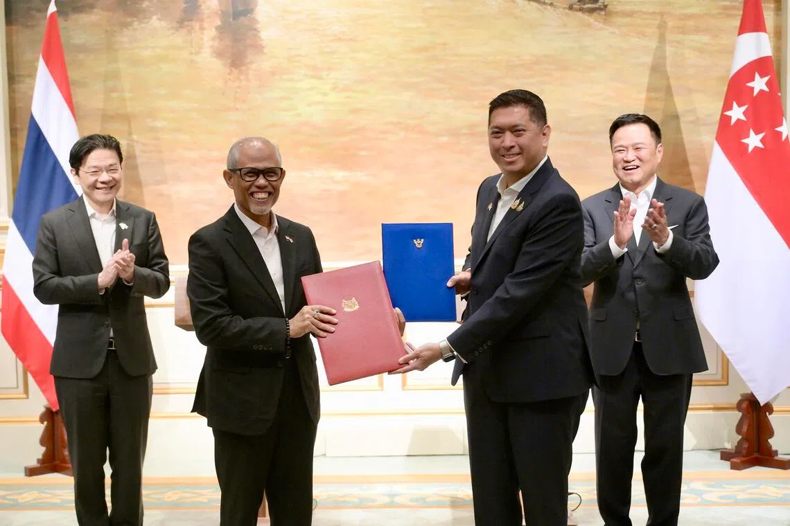 The MOU was inked by Minister for Social and Family Development Masagos Zulkifli and Nikorn Soemklang, Thailand’s Social Development and Human Security Minister.