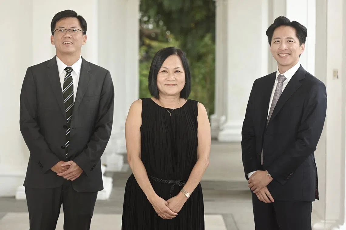 (From left) SP Group's group chief executive Stanley Huang, Madam Lim Kim Lan and Sun Life Assurance Company of Canada's chief partnership and marketing officer Michael Wei Zi Yan.
