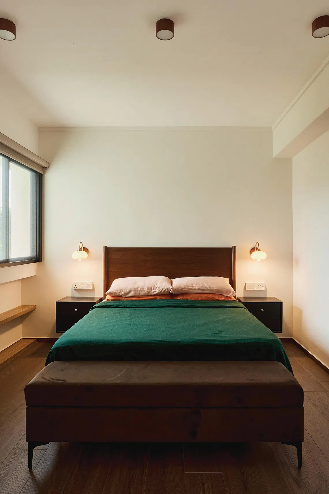The master suite comprises the couple’s bedroom and home office.