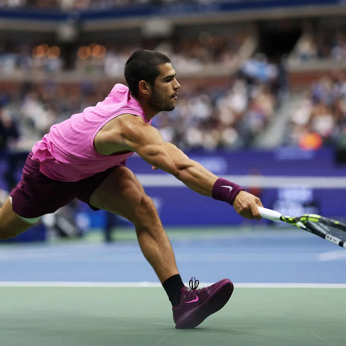 Carlos Alcaraz's incredible speed is part of his great arsenal of diverse skills. 