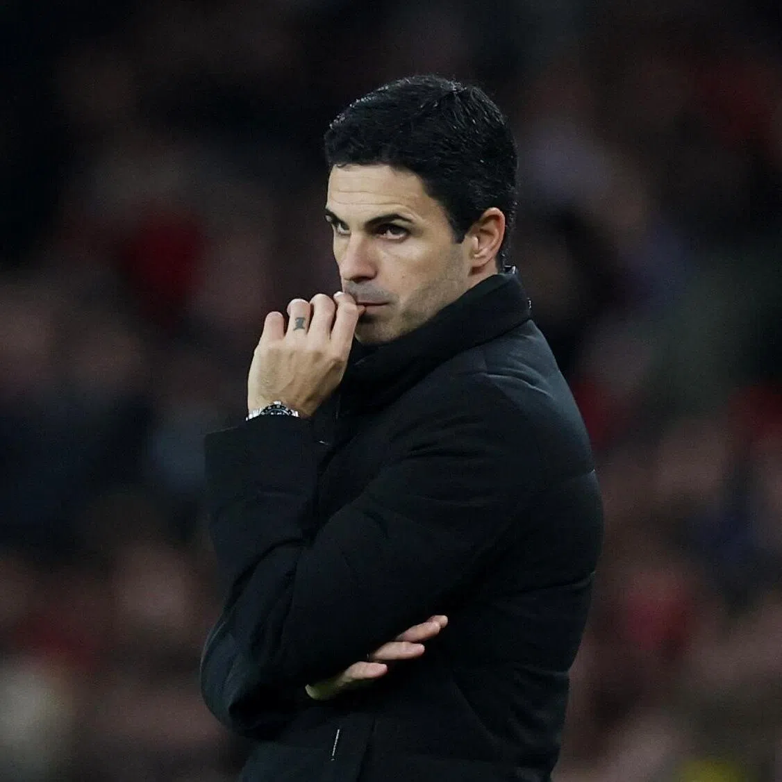 Arsenal manager Mikel Arteta (above) will have to do without defensive linchpin Gabriel Magalhaes, who is out for a few weeks.