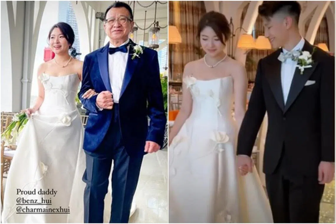 The Western-style wedding dinner here took place at Fullerton Bay Hotel Singapore on Jan 6, with 20 tables booked for the occasion.