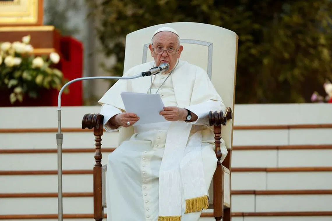 Pope Francis attends the ecumenical prayer vigil in Saint Peter&#039;s square at the Vatican, September 30, 2023. REUTERS/Remo Casilli