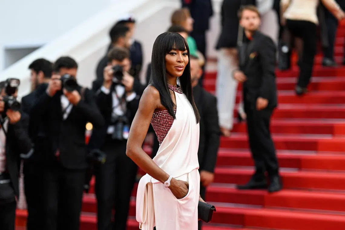 British model Naomi Campbell in Cannes, southern France, on May 21.