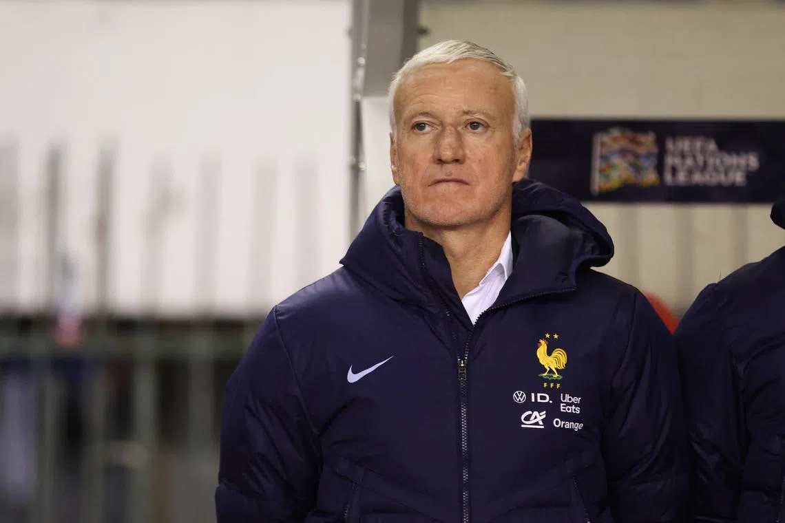 FILE PHOTO: Soccer Football - Nations League - Quarter Final - First Leg - Croatia v France - Stadion Poljud, Split, Croatia - March 20, 2025 France coach Didier Deschamps before the match REUTERS/Antonio Bronic/File Photo