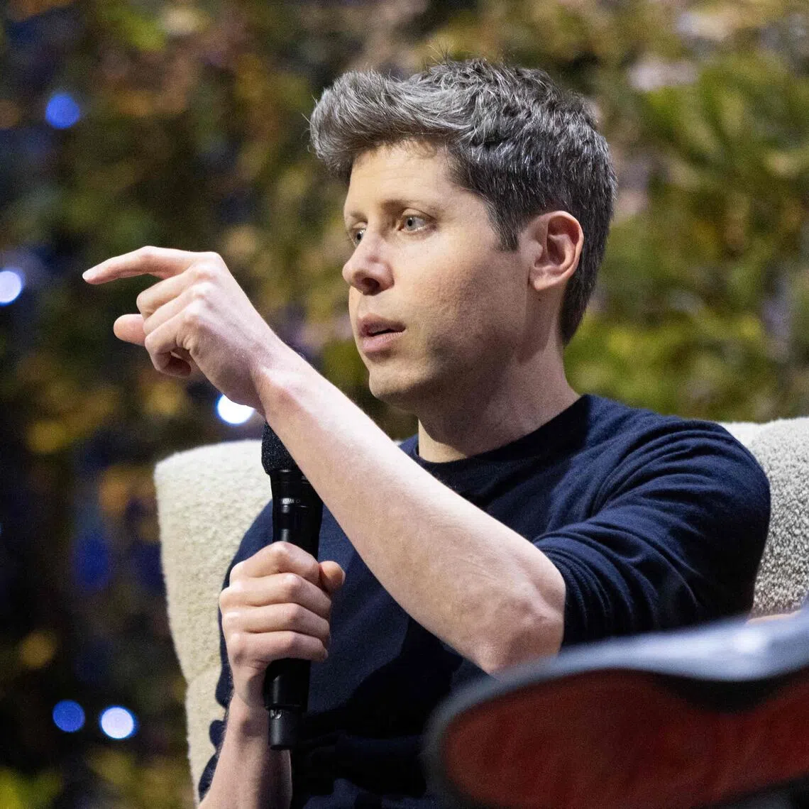 OpenAI CEO Sam Altman sits for a conversation with Salesforce CEO Marc Benioff at Salesforce's Dreamforce conference at the Moscone Center on Sept 15, 2026 in San Francisco, California.