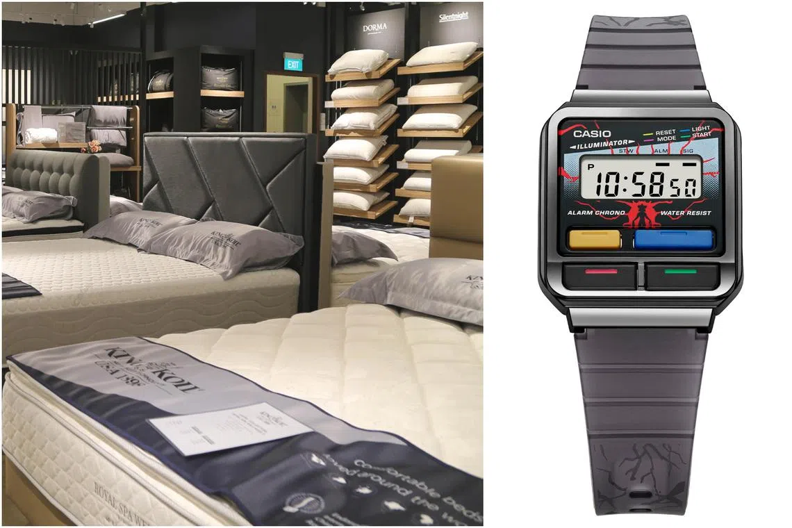 King Koil mattresses which will be having a sale for BTO flats, and Casio's A120WEST, inspired Stranger Things' Upside Down universe.
