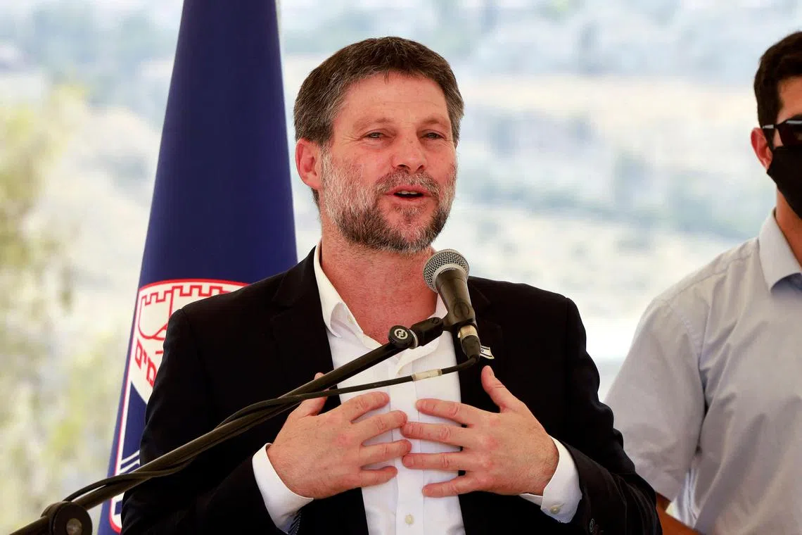 Mr Smotrich said he wanted "maximum territory and minimum (Palestinian) population" to be brought under Israeli sovereignty.