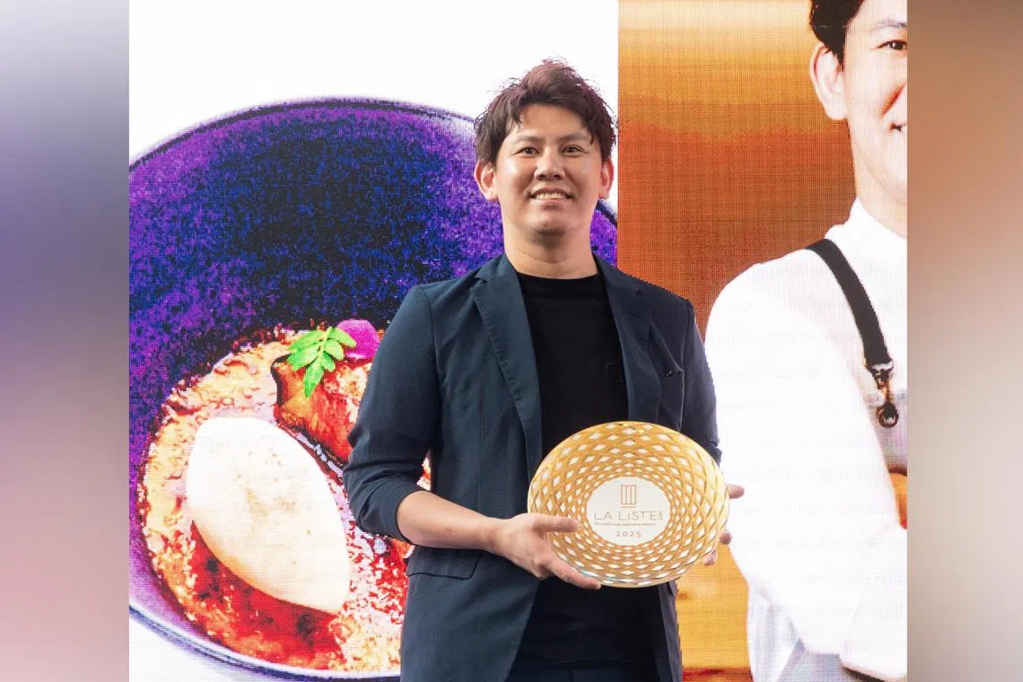 Japanese chef Makoto Arami at the La Liste award ceremony in Paris. 