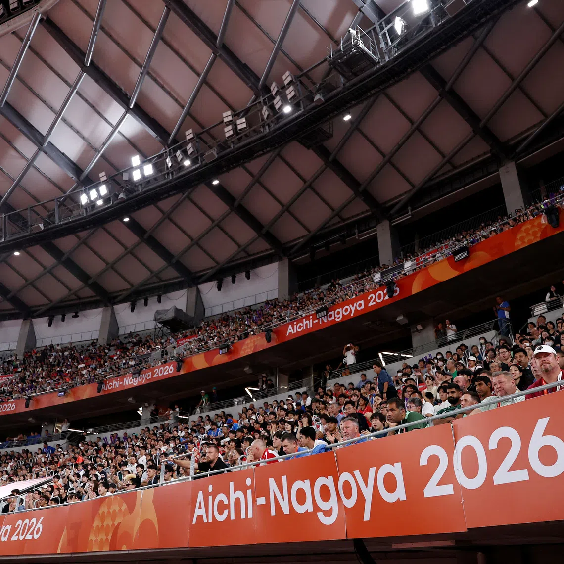 Asian Games - Aichi-Nagoya 2026 - Athletics - Paloma Mizuho Sports Park, Nagoya, Japan - September 25, 2026 General view of fans inside the stadium REUTERS/Chalinee Thirasupa