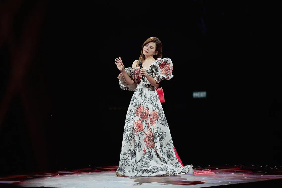 Fish Leong performing at the Singapore Indoor Stadium on March 30.