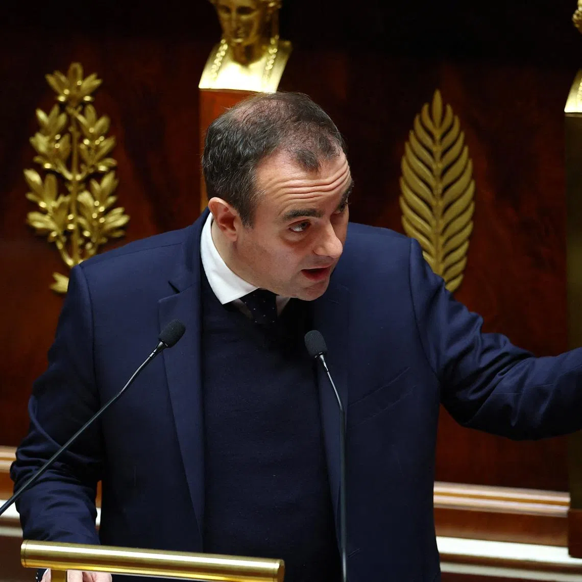 French Prime Minister Sebastien Lecornu delivers a speech during a debate before votes on two no-confidence motions against the French government, one tabled by members of parliament of La France Insoumise (France Unbowed - LFI) allied with the Greens and the Communists, and an other one tabled by the Rassemblement National (National Rally - RN) and the UDR (the Union des Droites), after the use by French government of the article 49.3, a special clause in the French Constitution, to push the first part of the budget bill for 2026 (PLF 2026) through the National Assembly without a vote by lawmakers, at the National Assembly in Paris, France, January 23, 2026. REUTERS/Gonzalo Fuentes