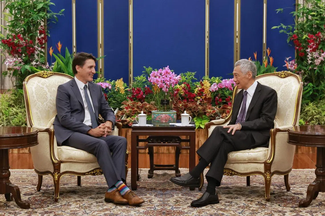 PM Lee Hsien Loong and his Canadian counterpart Justin Trudeau noted that their relations are underpinned by a shared outlook on key issues.